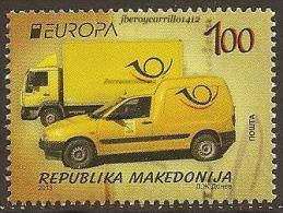 MACEDONIA / MAZEDONIEN - EUROPA 2013 -TEMA ANUAL "THE POSTMAN VAN".-  SELLO De La HOJITA BLOQUE - 2013