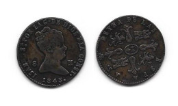 ESPAGNE . ISABELLE II . (1833 . 1868 ) . 8 MARAVEDI . 1843 AQUEDUC . - Primi Conii