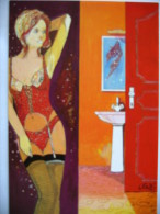 Lenzi Illustrateur Musée à Utelle Erotisme 1987 Pin Up Nue - Lenzi