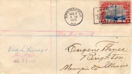 Via Chicago  1928 Air Mail Cover - 1c. 1918-1940 Lettres