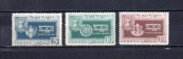 Israel   1949  .-   Y&T  Nº    18/20 - Gebruikt (zonder Tabs)