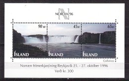 B1928 - ISLANDE ICELAND BF Yv N°19 ** CHUTES DE EAU - Blocks & Kleinbögen