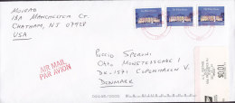 United States Airmail Par Avion Postage Paid Label NEW PROVIDENCE 2000 Cover Brief White House Stamps (3x) - 3c. 1961-... Lettres