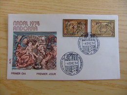 ANDORRA ESPAÑOLA - ANDORRE ESPAGNOL  AÑO 1974 NAVIDAD - NOËL   FDC        Edifil Nº 94 / 95  Yvert Nº 86 / 87 - Brieven En Documenten