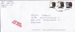 United States Airmail Deluxe GRAFTON (NH.) 2000 Cover Brief Bird Vogel Ring-necked Pheasant Fasan 3-Sided Stamps (3x) - 3c. 1961-... Lettres