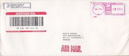 United States Airmail Registered Mail Label DAYTONA BEACH Meter Stamp 2000 Cover Brief To Denmark (2 Scans) - 3c. 1961-... Lettres