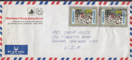 Taiwan Airmail Par Avion SHERATON - HONG KONG HOTEL (Hong Kong Cachet) TAIPEI 1976 Cover Letra To YONKERS United States - Airmail