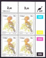 Ciskei - 1981 - First 1st Definitive Birds - 14c Hoopoe - Control Block - Additional Value - Ciskei