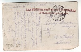 Feldpost WW1 Field Post 1916 K.u.K.Infanterie Regiment "Freiherr Von Schikofsky" Nr. 83,Infanterieregiment - WO1