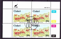 Ciskei - 1987 - Nkone Cattle - Single Control Block CTO - 30c Nkone Herd - Ciskei