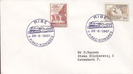 Denmark Sonderstempel RIBE 7. FIRAC-Kongres 1967 Cover Brief Zug Train Water Mill Wassermühle Moulin (Cz. Slania) - Lettres & Documents