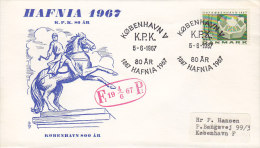 Denmark Sonderstempel Hafnia K.P.K. 80 Years KØBENHAVN 1967 Cover Brief Foodpost & Absalon Cachet (Cz. Slania) - Briefe U. Dokumente