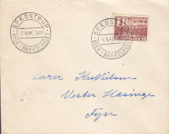 Denmark Sonderstempel BRÆDSTRUP - Byen I Bakkelandet 1949 Cover Brief Danish Constitution 1849 Stamp - Briefe U. Dokumente