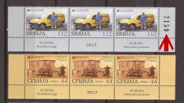 2013 X EUROPA CEPT SRBIJA SERBIA POSTFAHRZEUGE POSTAL VEHICLES NUMMER MNH INTERESSANT - 2013