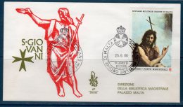 Smom 1986 -- S.Giovanni Battista  -- ( Sass.257)  --- FDC./ VENEZIA - Malte (Ordre De)