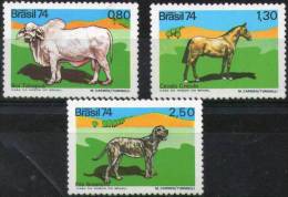 BRAZIL #1367-9     DOMESTIC ANIMALS  3v   -   MINT - Unused Stamps