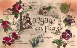 FANTAISIE . LE LANGAGE DES FLEURS Rose, Rose Blanche, Rouge, Marguerite, Trèfle, Violette, Pensées, Myosotis, Oeillet, - Andere & Zonder Classificatie