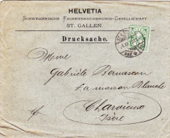St Gallen 1906 Sur Lettre Cover Brief - Helvetia Assurances - Cartas & Documentos