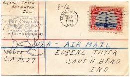 First Flight Mishawaka IN To Chicago IL 1930 Air Mail Cover - 1c. 1918-1940 Storia Postale