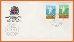 ISLANDE FDC   1972 OISEAUX MOUETTES - Meeuwen