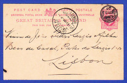 LISBOA CENTRAL 2ª SECÇÃO - 12.3.1906 --- SOUTH WIGSTON  -  2 BEAU TIMBRE - Storia Postale