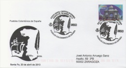 SPAIN. POSTMARK COLOMBINOS TOWNS OF SPAIN. SANTA FE 2013 - Macchine Per Obliterare (EMA)
