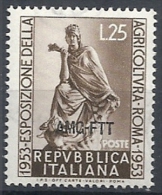 1953 TRIESTE A AGRICOLTURA 25 LIRE MNH ** - RR11718 - Mint/hinged