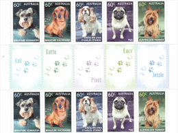 Australia 2013 Top Dogs Gutter Strip MNH - Feuilles, Planches  Et Multiples