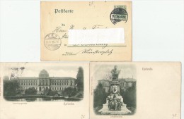 KARLSRUHE Scheffeldenkmal Sammlungsgebäude Postkarte 3 Karten - Karlsruhe