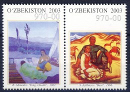 #Uzbekistan 2003. Paintings. Pair. Michel 534-35. MNH(**). - Usbekistan