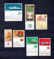 Israel   1958   .-  Y&T Nº   133 - 134/137- 138- 139 - Used Stamps (with Tabs)