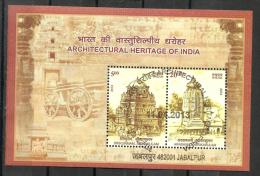 INDIA, 2013, Architectural Heritage,Srikurmam & Arsavalli Temples , Set 2 V, Miniature Sheet,  First Day Cancelled - Oblitérés