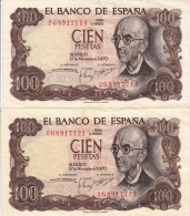 Espagne - 2 Billets 100 Pesetas 1970 - 100 Peseten