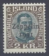 ISLANDE - 1931 - POSTE AERIENNE - ZEPPELIN - N° 11 - X - TB - - Poste Aérienne