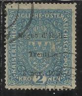 TRENTINO ALTO ADIGE 1918 SOPRASTAMPATO AUSTRIA OVERPRINTED  2 K CORONE USATO  USED OBLITERE' FIRMATO SIGNED - Trentino