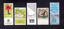 Israel   1972  .-   Y&T Nº    485 - 494 - 496 - 497 - 498 - Usados (con Tab)