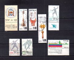 Israel   1977  .-   Y&T  Nº   638 - 639/641 - 642/644 - 645 - Gebraucht (ohne Tabs)