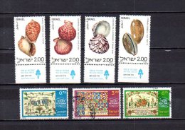 Israel   1977-78  .-   Y&T  Nº   668/671 - 672/674 - Used Stamps (without Tabs)