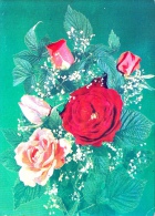 FLOWERS, ROSES, PC STATIONERY, ENTIERE POSTAUX, RUSSIA - Other & Unclassified