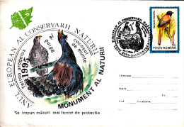 BIRDS, TETRAO UROGALLUS, SPECIAL COVER, 1995, ROMANIA - Gallinacées & Faisans