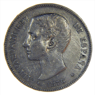 SPAIN / ESPANA - ALFONSO XII - 5 PESETAS 1876 (Madrid) - Andere & Zonder Classificatie