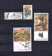 Israel   1982   .-   Y&T  Nº   819 - 821 - 823/824   ( El Nº  824 Desteñido ) - Used Stamps (without Tabs)