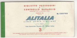 B0828 - BIGLIETTO AEREO ALITALIA TORINO-ROMA-TUNISI 1965 - AVIAZIONE TICKET - Wereld