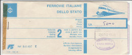 B0832 - BIGLIETTO TRENO - FERROVIE DELLO STATO - SANREMO-NICE 1984 - Europe