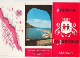 B0877 - Brochure Illustrata SAVONA - ALASSIO - PENSIONE LES JUMEAUX Elle Gi Ed. Anni '60 - ALBERGHI - Turismo, Viaggi