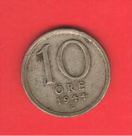 PLATA - SILVER - ARGENT $ SUECIA - SWEDEN - SUÈDE = 10 Ore 1944  KM813 - Autres & Non Classés