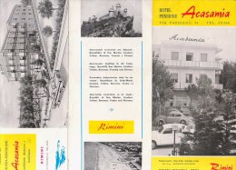 B0888 - Brochure Illustrata - RIMINI - HOTEL PENSIONE ACASAMIA Tip.Garattoni Anni '60 - ALBERGHI - Turismo, Viaggi