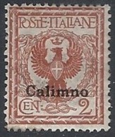 1912 EGEO CALINO AQUILA 2 CENT MH * - RR11726 - Egée (Calino)