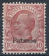 1912 EGEO PATMO EFFIGIE 10 CENT MNH ** - RR11728 - Aegean (Patmo)