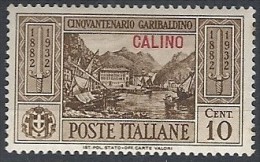 1932 EGEO CALINO GARIBALDI 10 CENT MH * - RR11737 - Egée (Calino)